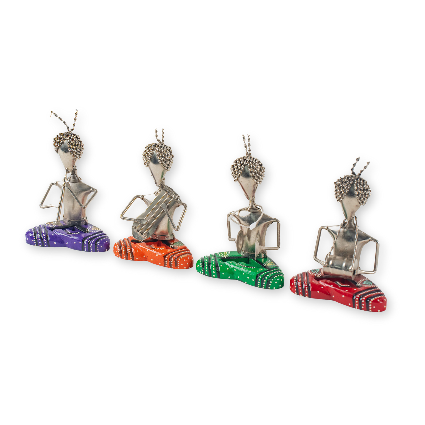 Folk Art Musician Figurines (4 Statues)