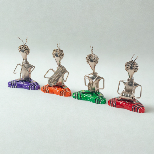 Folk Art Musician Figurines (4 Statues)