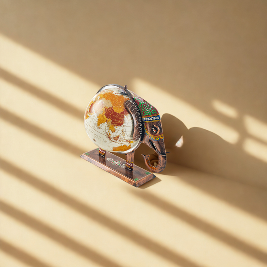 Wanderlust Elephant Globe Holder