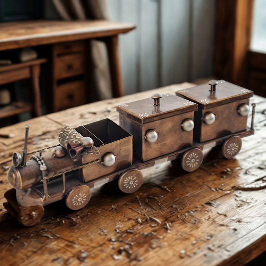 Decorative Metal Train Organizer