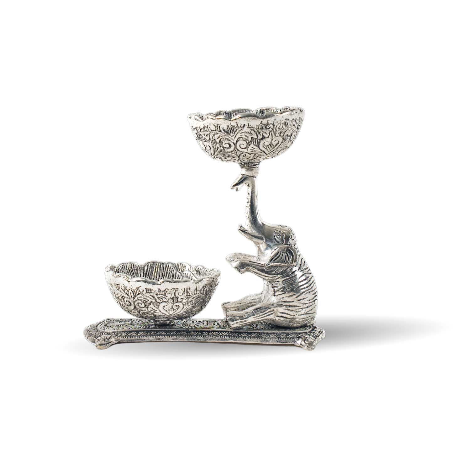 Royal Elephant Dual Bowl Stand