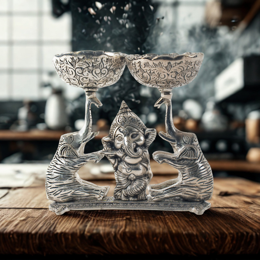 Ganesha Dual Bowl Stand