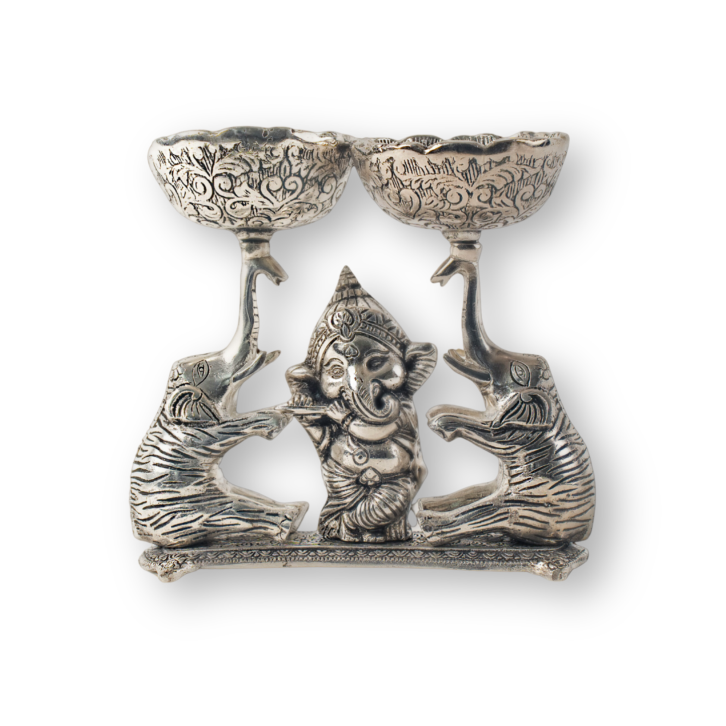 Ganesha Dual Bowl Stand