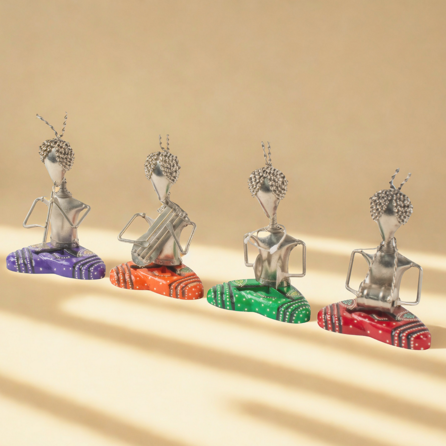 Folk Art Musician Figurines (4 Statues)