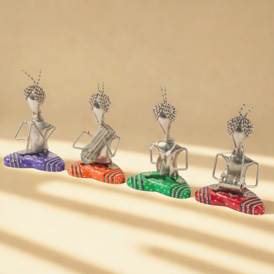 Folk Art Musician Figurines (4 Statues)