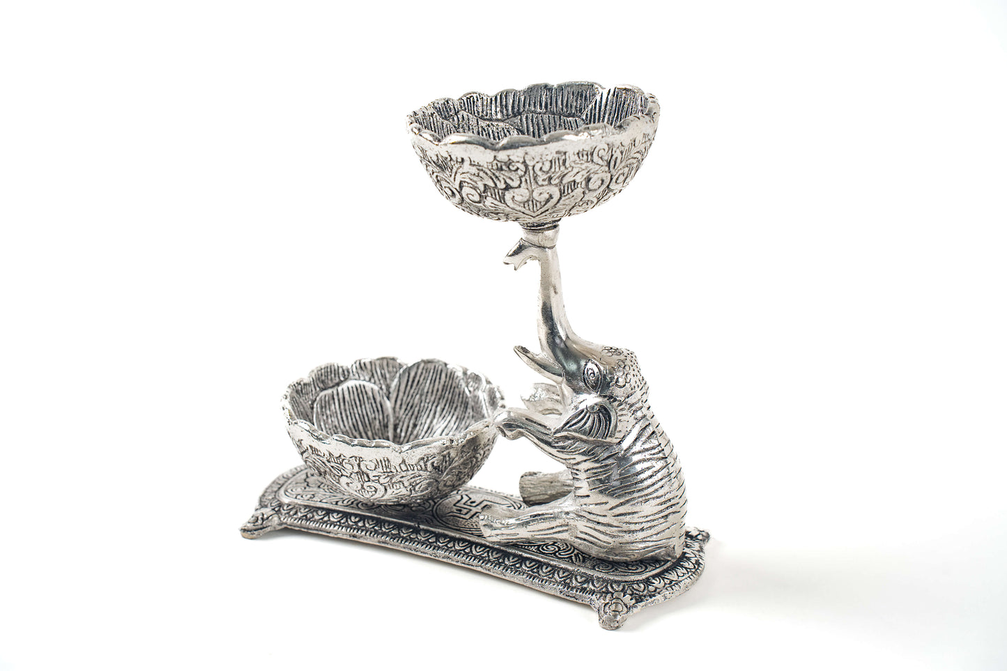Royal Elephant Dual Bowl Stand